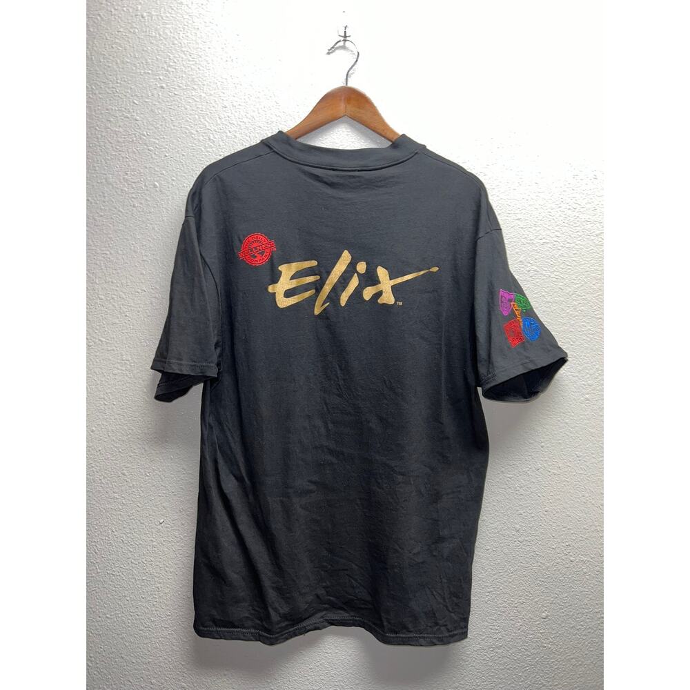 Vintage Elix Shirt Strength Focus Antioxidant Chamomile Energy Promo Black Tee L